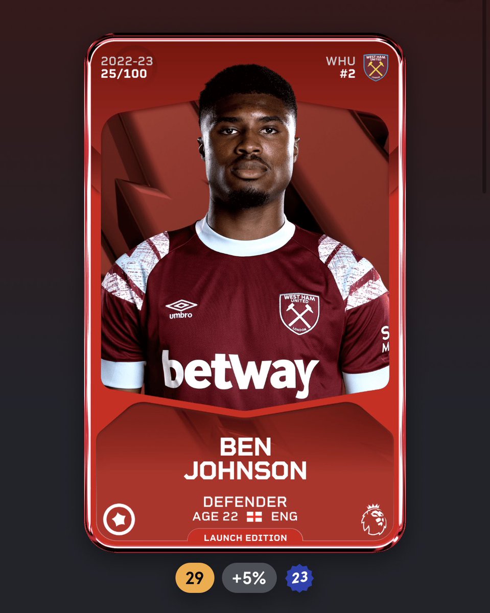 🎁 GIVEAWAY #Sorare 🎁

Je vous fais gagner le jeune Ben Johnson, 23 ans, actuellement à l’euro U21 avec l’Angleterre 🏴󠁧󠁢󠁥󠁮󠁧󠁿 

➡️ Follow <a href="/Jobznt23/">Jobznt23</a> + RT ce post

TAS 10/07 !

Pas encore inscrit ? 🔗 sorare.pxf.io/Jobznt23

GL all 🍀