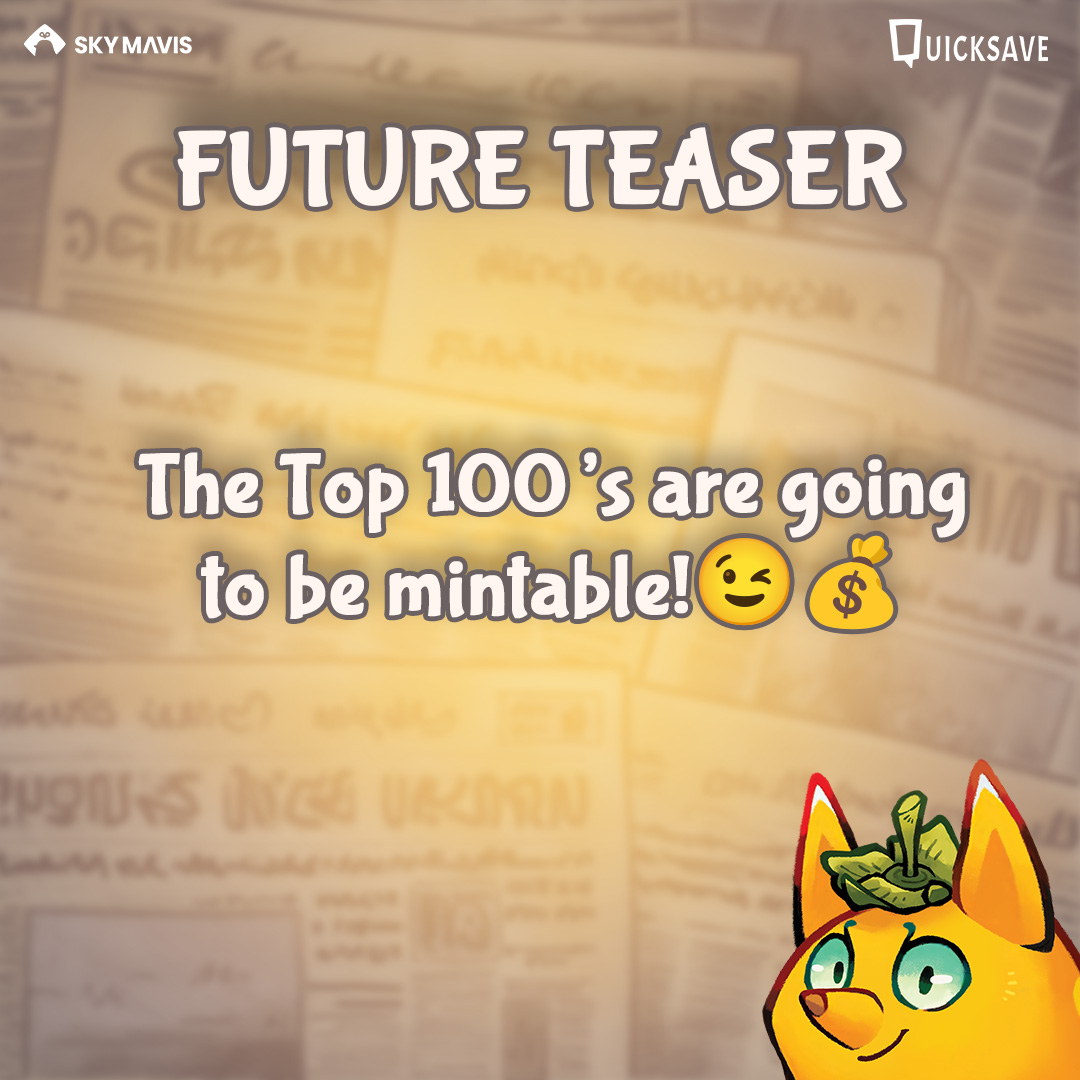 axieraylights's tweet photo. We've got an exclusive teaser for you: The Top 100 will be mintable in the future!๐๐คฉ Stay tuned for updates, features, and news on our ๐ป #raylights Discord. Join us to be among the first to know about Raylights' progress! Let's embark on this journey together!๐โจ https://t.co/dkZn7MTE3A