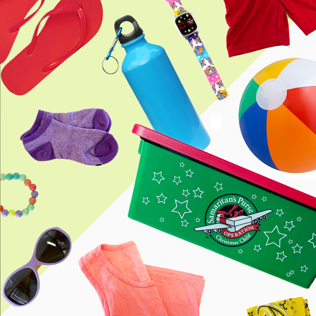 It may be summer, but that doesn't mean it's not a great time to pick up items for your Operation Christmas Child Shoebox! Now is the perfect time to pick up deals on summer items like flip flops, water bottles, and cool toys.