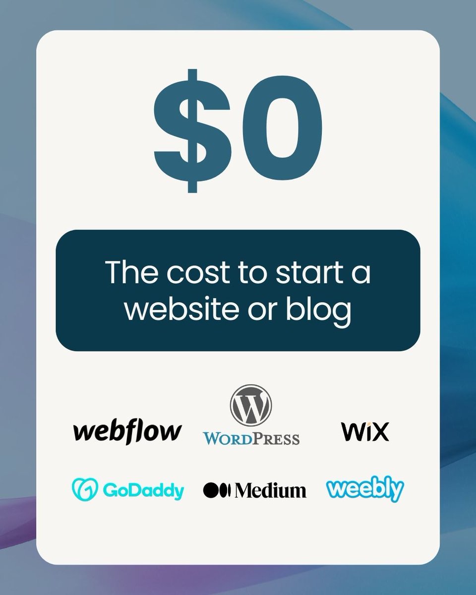 pierregoaer's tweet photo. Creating a blog or website is too difficult and expensive... 💸

This is what I used to think. 🤦🏼‍♂️

I was wrong all along! It's easier and cheaper than ever.

0 technical skills, $0 investment!

Best FREE TOOLS: @webflow, @wordpressdotcom, @Wix, @GoDaddy, @Medium, @weebly. https://t.co/rEg2ZB907L