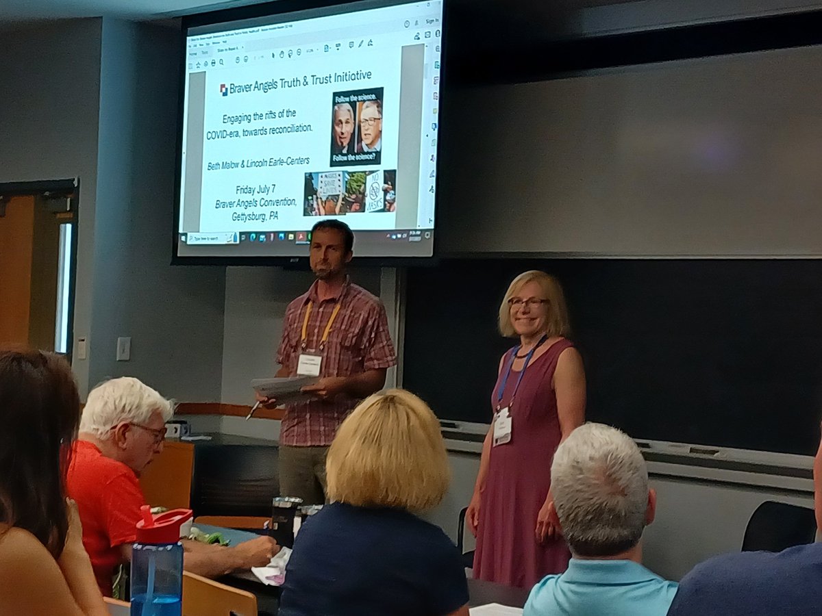 Bruce4CCL's tweet photo. @BethAnnMalow and Lincoln lead a Truth and Trust Fishbowl exercise using the Covid experience as the topic.
@citizensclimate @braverangels https://t.co/ep9iXTPpMw