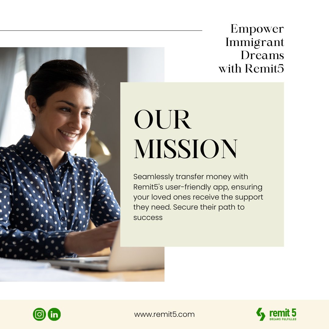 remitfive's tweet photo. Empower immigration dreams with Remit5
https://t.co/phh96ZGtxW
#Remit5 #SendWithRemit5
#MoneyTransfersMadeEasy
#GlobalRemittance
#SecureRemittan https://t.co/FubNPm1iCY