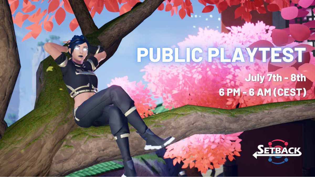 Setback Playtest goes live just in one hour! 🔥

The servers will be open today from 6 PM to 6 AM (CEST) on Saturday.
Go to the Setback Steam page and request access to the public playtest 🎮

See you in the arena! 

#indiegame #indiegame #gaming #gamedevs #playsetback