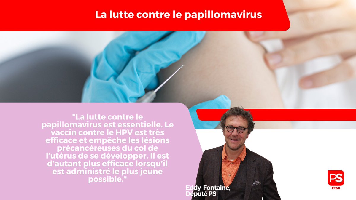 <a href="/ThierryWitsel/">Thierry Witsel</a> <a href="/AhallouchFatima/">Fatima Ahallouch</a> <a href="/Kapompole/">Joëlle KAPOMPOLE</a> 💉La lutte contre le papillomavirus comprend le vaccin et le dépistage. Selon une enquête de 2019, seulement 47% des élèves de la FWB étaient vaccinés. 
✅Le PS et <a href="/eddy_fontaine/">Fontaine Eddy</a> restent attentif à l’avancée de la situation et des outils de sensibilisation.