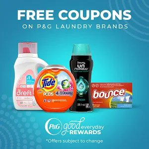 We love this Rewards Program!  Save $30+ on Tide, Crest, Bounty, and 60+ of your Favorite Brands.  Join P&amp;G Good Everyday Rewards for free!
▶️ buff.ly/3NEpgd3 
#coupons #rewards