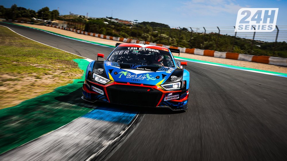 24HSERIES's tweet photo. #24HSERIES | Phenomenal fightback by #HaasRT (21). The Audi suffered a right rear puncture while leading, and had a  brush with #PCRSport (418) entering T9 earlier in the race, but the Antiguan team is already back in top five. Superb effort!

#12HESTORIL #6HQUALIFYING @audisport https://t.co/38ZlxlWO72