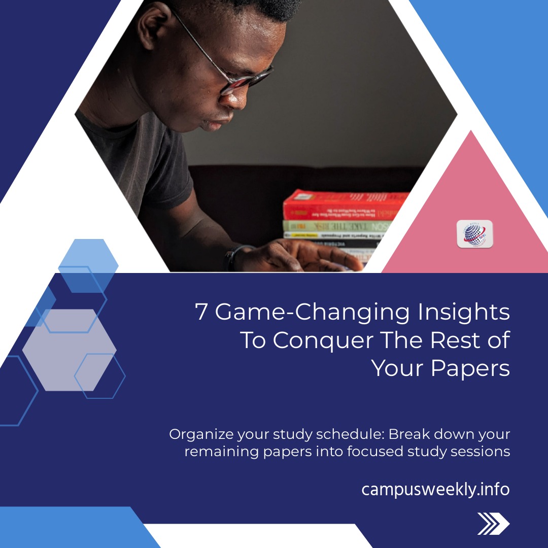 campus_weekly's tweet image. 🌟 Excel in Exams with Campus Weekly! 🌟

Transform your approach with these 7 game-changing insights. Embrace your culture, discover your learning style, tap campus resources, prioritize well-being, seek guidance, set goals, and conquer exams! 💪🎓

#ExamPreparation #StudyTips