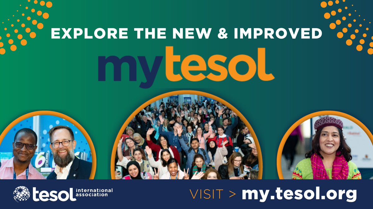 #TESOL members can now log in and start exploring the new and improved #myTESOL! We’ve made it easier and more fun to join communities, connect and interact with colleagues, get advice and discover resources, and find events and learning opportunities. bit.ly/3riReDL