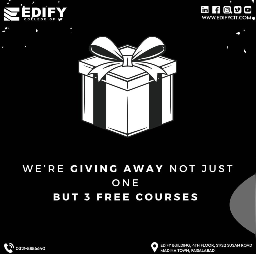 🎉 GIVEAWAY ANNOUNCEMENT ALERT! 🎁 💫 We're Spreading the Joy with an Exciting Giveaway that you won't want to miss! Get ready to win incredible courses and be part of the celebration.
#edify #edifygrp #edifycit #giveawayalert #giveawaytime #winfreestuff #contestalert