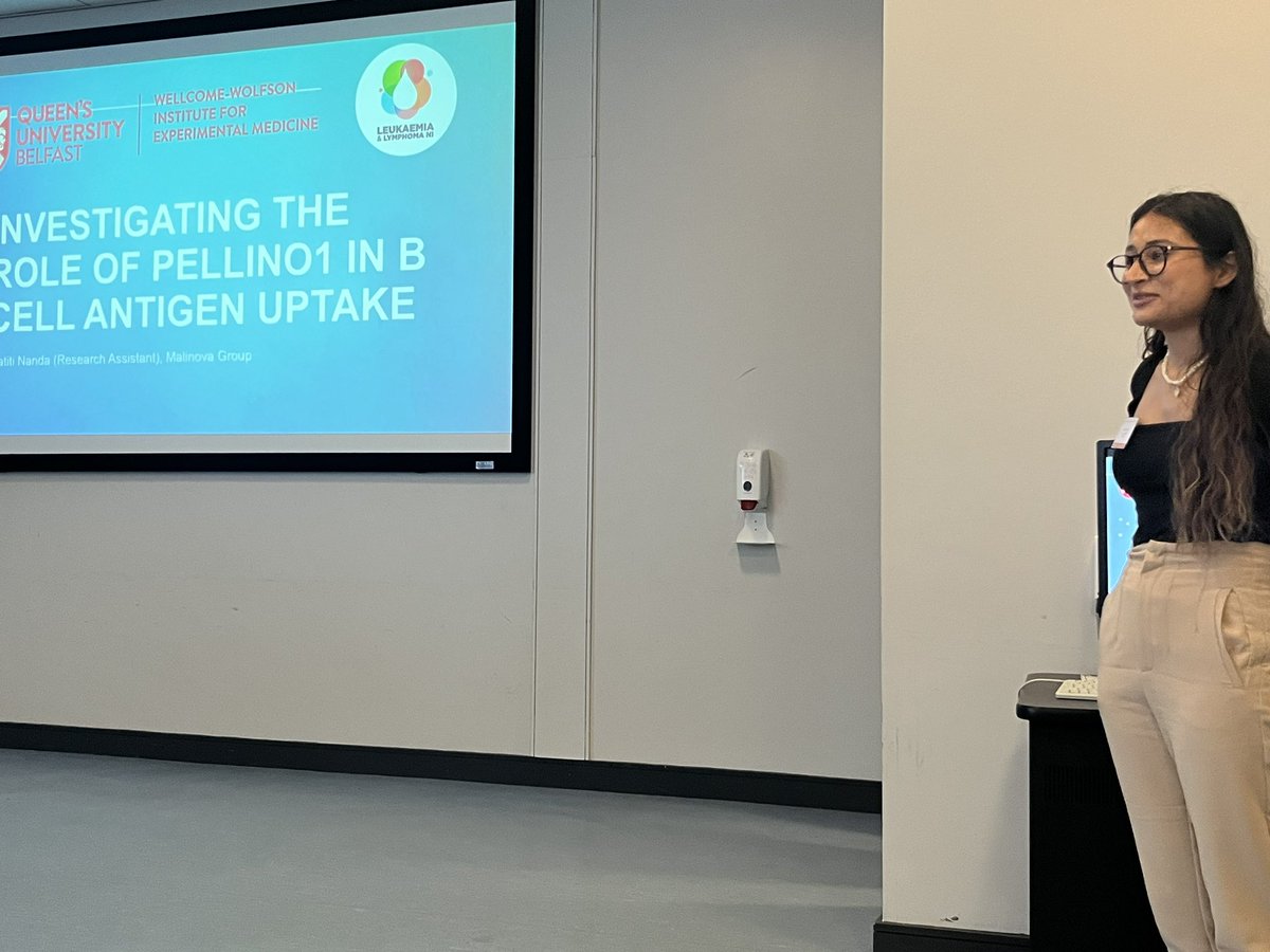 All Ireland Haematology Forum (@allirelandhaem) on Twitter photo Last talk of the day is a overview of work on Pellino1 in B Cell metabolism and signalling by Pratiti Nanda from the <a href="/DessiMalinova/">Dessi Malinova</a> lab in QUB Last talk of the day is a overview of work on Pellino1 in B Cell metabolism and signalling by Pratiti Nanda from the <a href="/DessiMalinova/">Dessi Malinova</a> lab in QUB