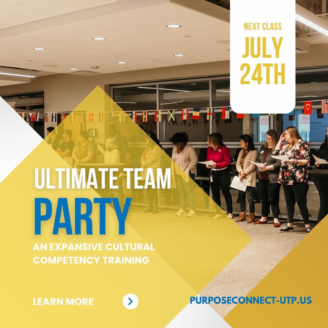 At Purpose Connect, we are intentional about equipping the SWMO workforce with the necessary tools for fostering & thriving in a diverse environment.

Sign up to attend our next Ultimate Team Party at purposeconnect-utp.us

#workforcediversity #southwestmissouri #springfieldmo