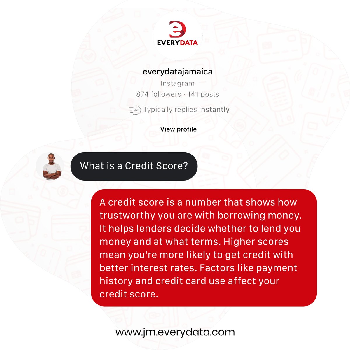EveryDataJM's tweet image. Learn more about unlocking your financial possibilities with EveryData!

Discover your creditworthiness and take control of your financial future. 

#EveryData #CreditScore #FinancialFreedom
