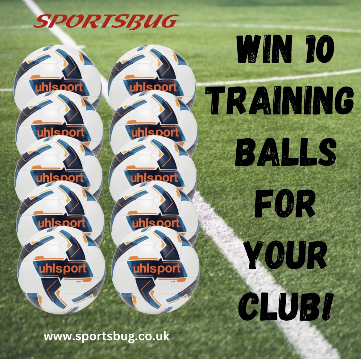 SportsbugUK's tweet image. 𝐂𝐎𝐌𝐏𝐄𝐓𝐈𝐓𝐈𝐎𝐍 𝐓𝐈𝐌𝐄!🔥⚽️

WIN 10x Uhlsport Team Footballs for your club with Sportsbug!🤝

To enter: 
1) Comment (Tag) your club
2) Like this post

Winner will be selected at random and announced on 17th July. You will be contacted by this account only! 

Good luck🙌🏼