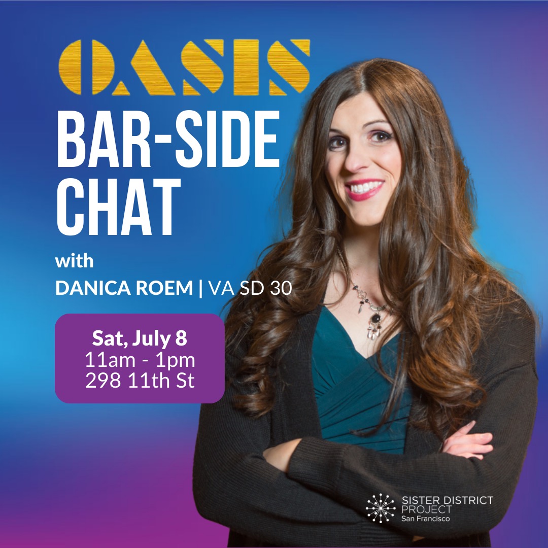 We can't wait to spend some time with Danica Roem, to support Sister District Project SF's first candidate of 2023, who's running for the Virginia State Senate in the newly-drawn 30th District. Tickets: mobilize.us/sisterdistrict…