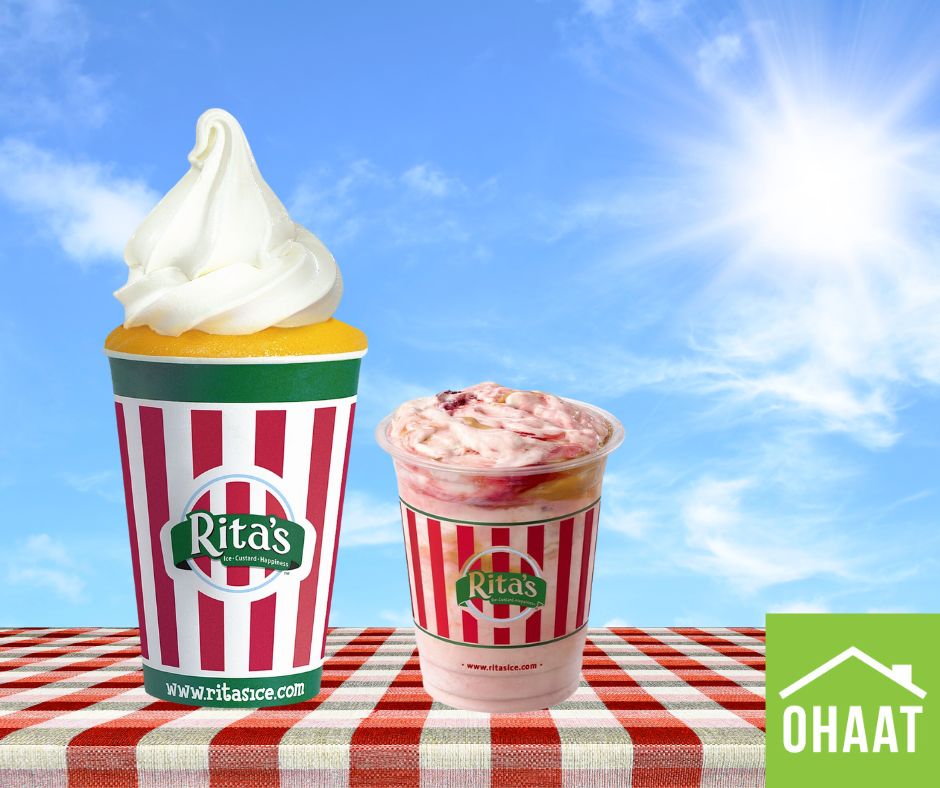 Doesn't mango water ice between layers of vanilla custard sound fabulous? Or maybe the peanut butter & jelly flavor? Cool off tomorrow with Rita's & support OHAAT's Beds for Kids program. Details: ohaat.org/articles/ritas…
#SeeYouThere #DineAndDonate #OHAAT #BedsForKidsProgram