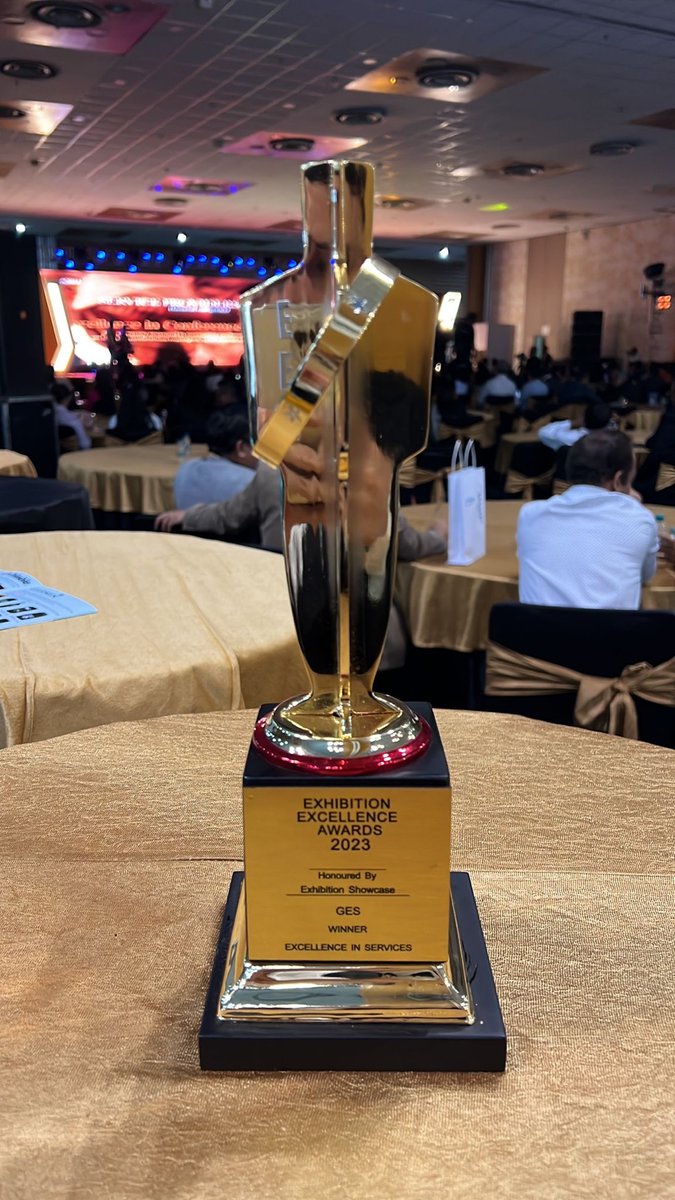 GES_EMEA's tweet photo. We won!

We're thrilled to have won the award for 'Excellence in Services' at the #ExhibitionExcellenceAwards in India 🏆🎉

To be recognised by our fellow #EventProfs is truly amazing.

Thanks to Exhibition Showcase for putting on such a great event, we've had a fantastic time! https://t.co/1kLwcByQuu