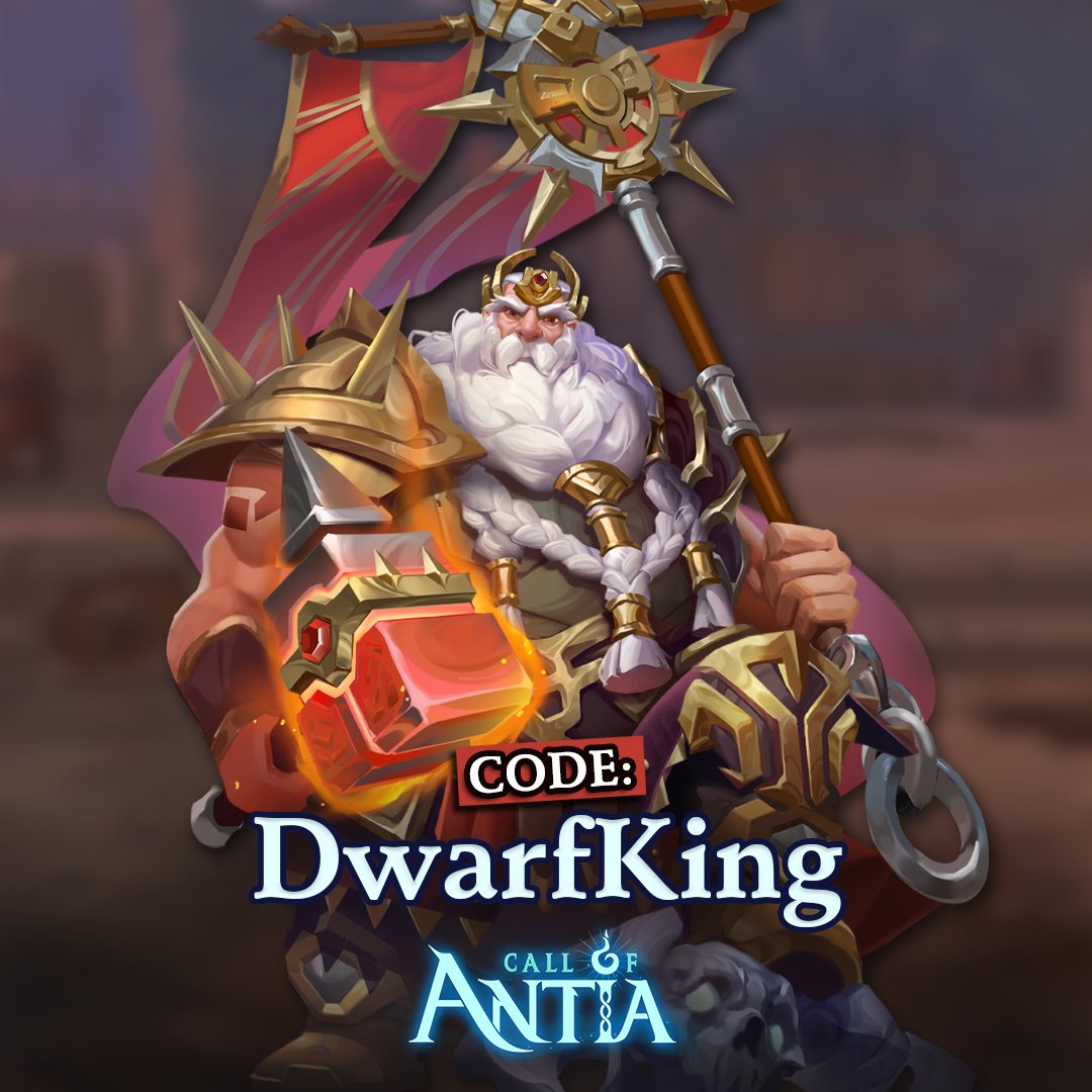 CallofAntia's tweet photo. 👑 Introducing Harroth, the esteemed king of the dwarves!

🎁  How to redeem your code? 
1 Click on your avatar
2 Click on "Settings", you will see “Redemption Code”
3 Click on "Input" and type in the code “DwarfKing”
4 Click on confirm.
 
⚠️Valid until July 16, 9 AM UTC https://t.co/ezoNvoxdYy