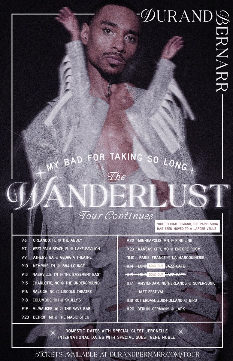 New international dates!!! durandbernarr.com/tour