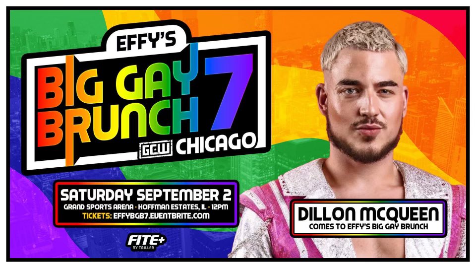 DillonMcQueen's tweet photo. Chi town Zaddy RETURNS.
The staple of Brunch is BACK!
I’ve been on a tear having some of my biggest and best matches this year and I’ll be even better when 9/2 rolls around!
Get them TIX
@GCWrestling_ 
@EFFYlives 

https://t.co/9tzbLIQPuw https://t.co/faJzlUWPaf