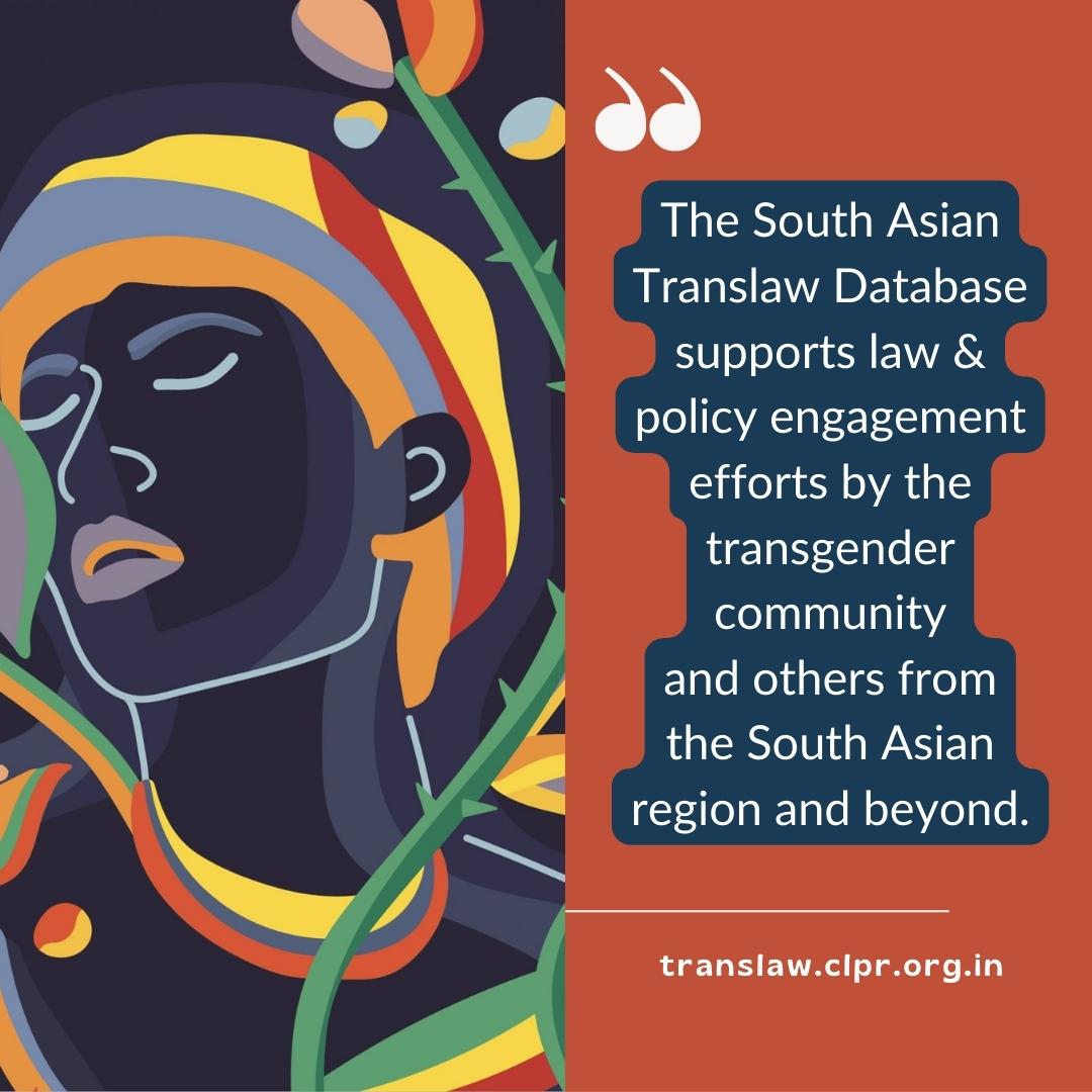 CLPRtrust's tweet image. Have you explored our South Asian TransLaw Database yet? 
We have gathered, organized, &amp;amp; presented an array of legal materials concerning #transrights from across South Asia. Explore the database by clicking translaw.clpr.org.in

#translawdatabase #equalityforall #transrights