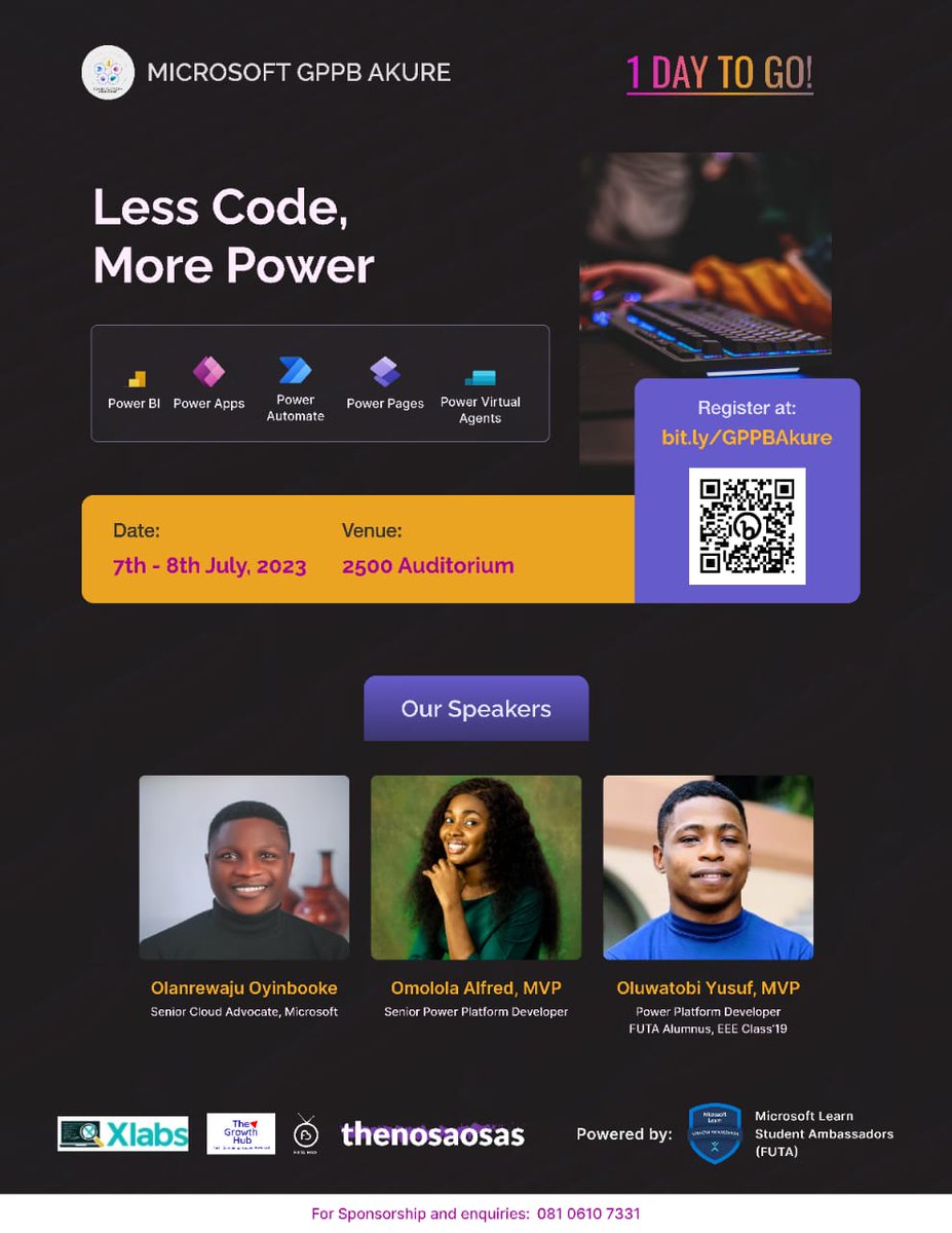 Petayeni's tweet photo. #GPPBFUTA2023
I'm finally getting some enlightenment about @Microsoft365 's power platforms
#lesscodemorepower https://t.co/noCiBGQ8V1