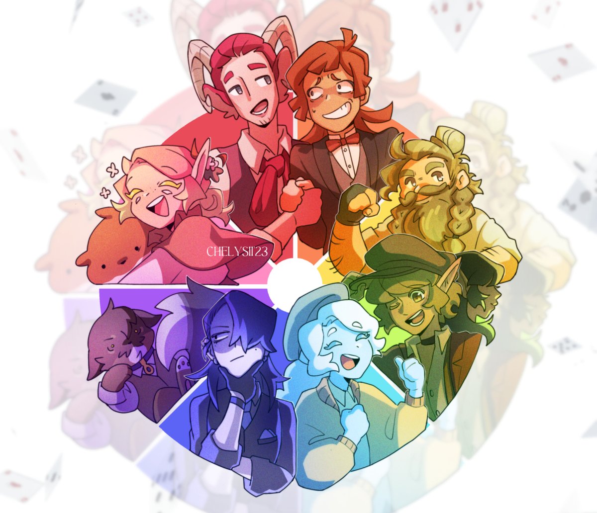 turtlyni's tweet photo. #dnd POKER PARTY !!! 🌈🌈 https://t.co/JRLGuL0HJv
