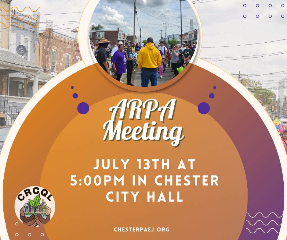 🗣️🗣️ATTENTION ALL CHESTER RESIDENTS!!!!! Please be aware that there is an ARPA meeting on Thursday, July 13th at 5:00PM at Chester’s city hall! For more information visit: chestercity.com/arpa/