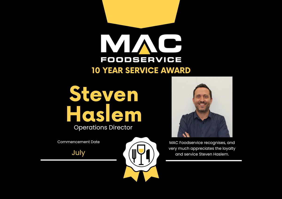 MAC_FoodService's tweet image. Congratulations to Steven our Operations Director, who is celebrating over 10 years of service. We thank him for all his hard work with @mac_foodservice and @thesingleusepaperco, we look forward to many more years! #thankyou #congratulations #congrats #10years #10yearaward
