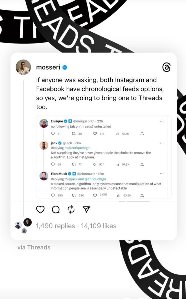 memescluboff's tweet photo. If anyone was asking, both Instagram and Facebook have chronological feeds options, so yes, we're going to bring one to Threads too.
#ThreadsApp #threadsbymeta #threadsbyInstagram #threads https://t.co/nUMYjXz3qW