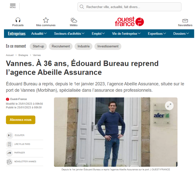 MonAssurMadelin's tweet photo. ❤️Etre agent général d'assurance c'est parfois une affaire de famille... sur 4 générations !! Bravo à notre confrère de Vannes pour la relève !👏 L'article : https://t.co/I3LSLB6SIR 

#UnAgentQuiAssure #famille #transmission https://t.co/WyTDK0eBTP