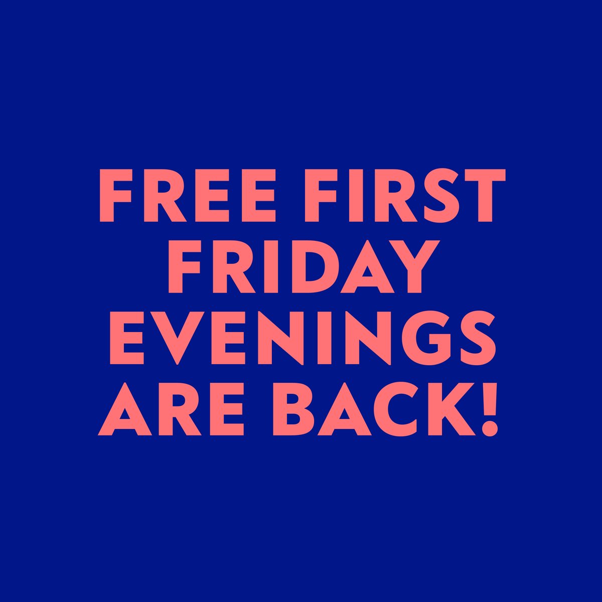 🎉 First Free Friday Evenings are back! Bring your friends or family and enjoy free admission on Fri, July 7th from 4-7pm. 📆 Can't make it this Friday? Enjoy free admission for all on the first Friday of the month from 4-7pm. No reservations or advance tickets necessary.