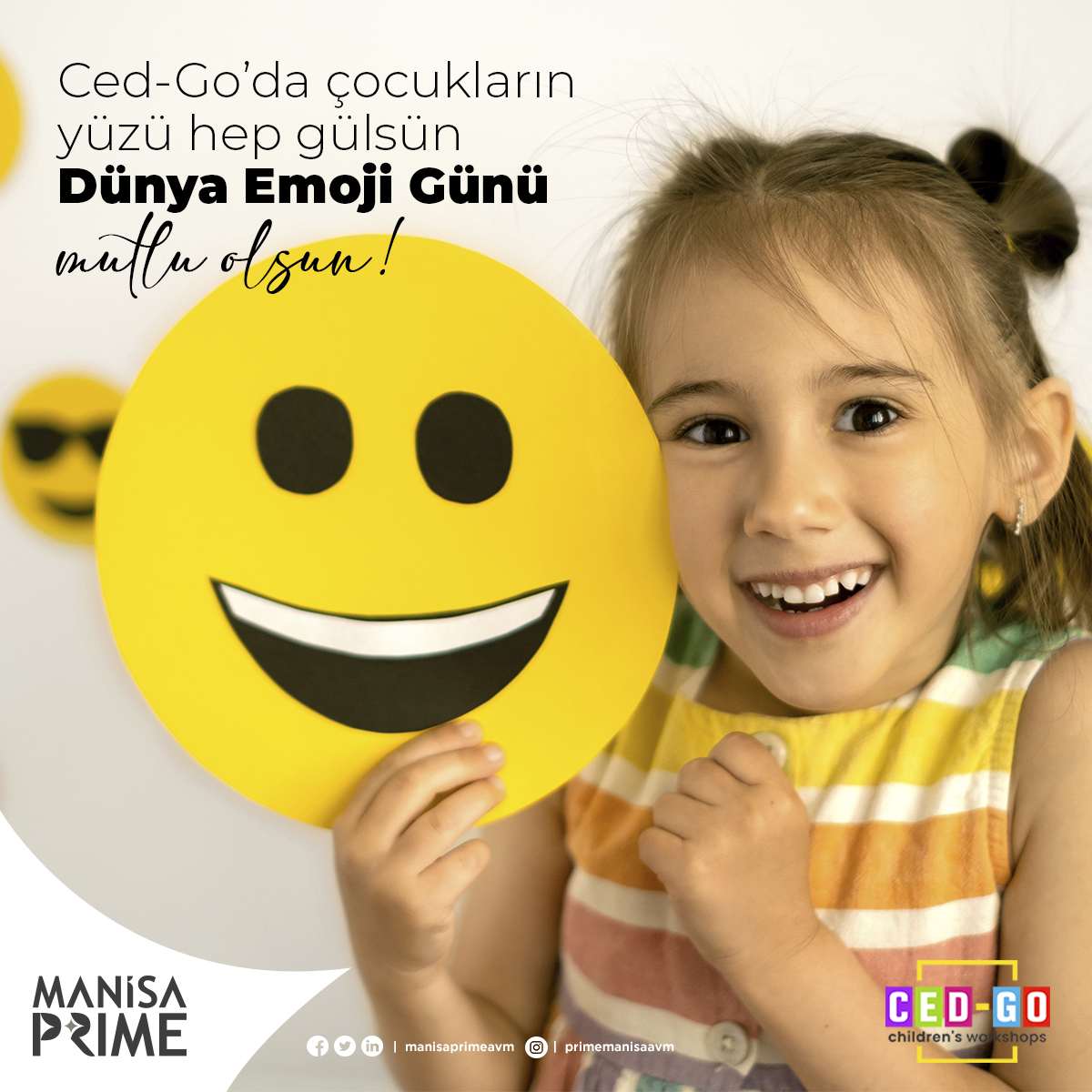 Dünya Emoji Günü’nde en güzel gülümsemeler Manisa Prime Ced-Go’da! Kutlu ve mutlu olsun!
#ManisaPrimeAVM #ManisaPrimeHayatınMerkezinde #Manisa #CedGo #DünyaEmojiGünü