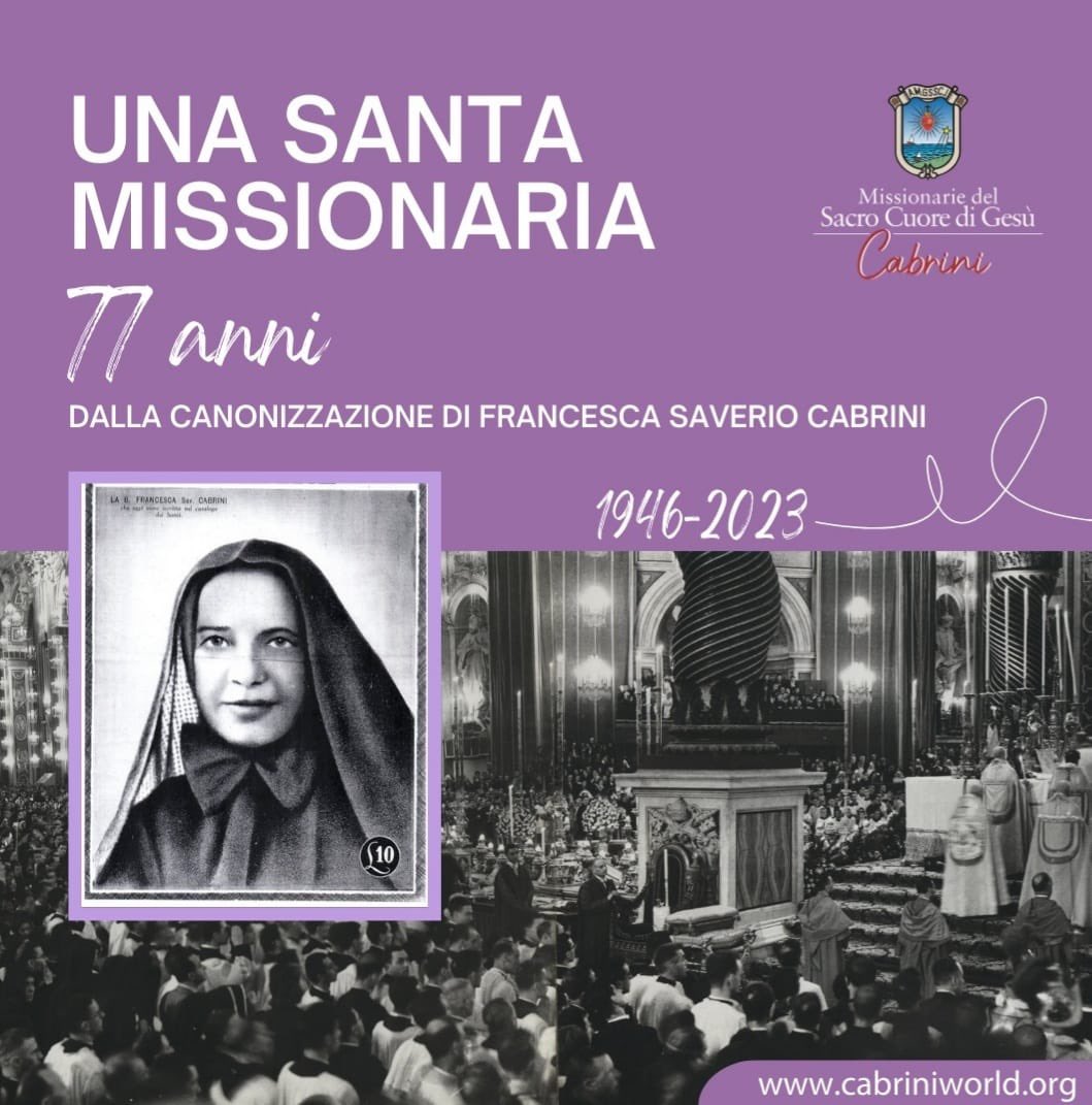Hoy hace 77 años tuvo lugar la canonización de Francesca Xavier Cabrini, santa misionera.El Papa Pío XII presidió esta celebración en la basílica vaticana y en su discurso del 9 de julio de 1946, el Pontífice la describió como "una heroína de los tiempos modernos".
#SomosCabrini