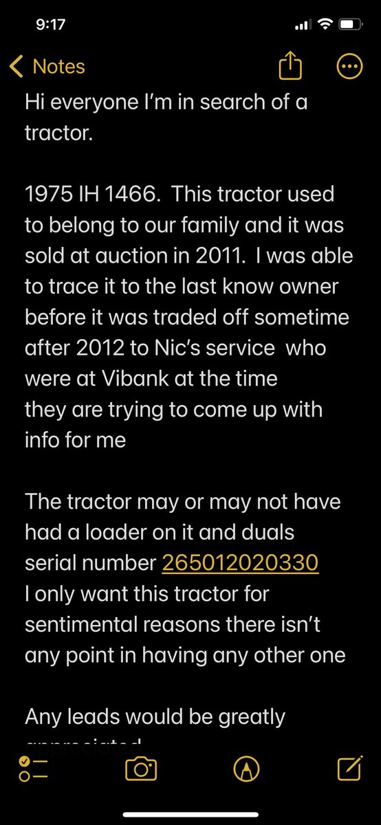 Hey everyone please retweet trying to locate the tractor my dad bought new in 1975 any help is appreciated