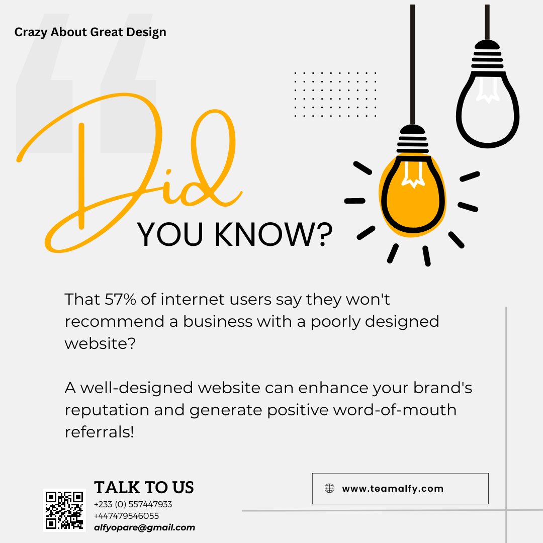 teamalfy's tweet photo. First impressions matter!
Make a lasting impression and attract customers who can't wait to spread the word about your incredible online presence with Teamalfy.
 #WebDesign 
#DigitalPresence 
#BrandReputation https://t.co/7IZ6NGlBCe
