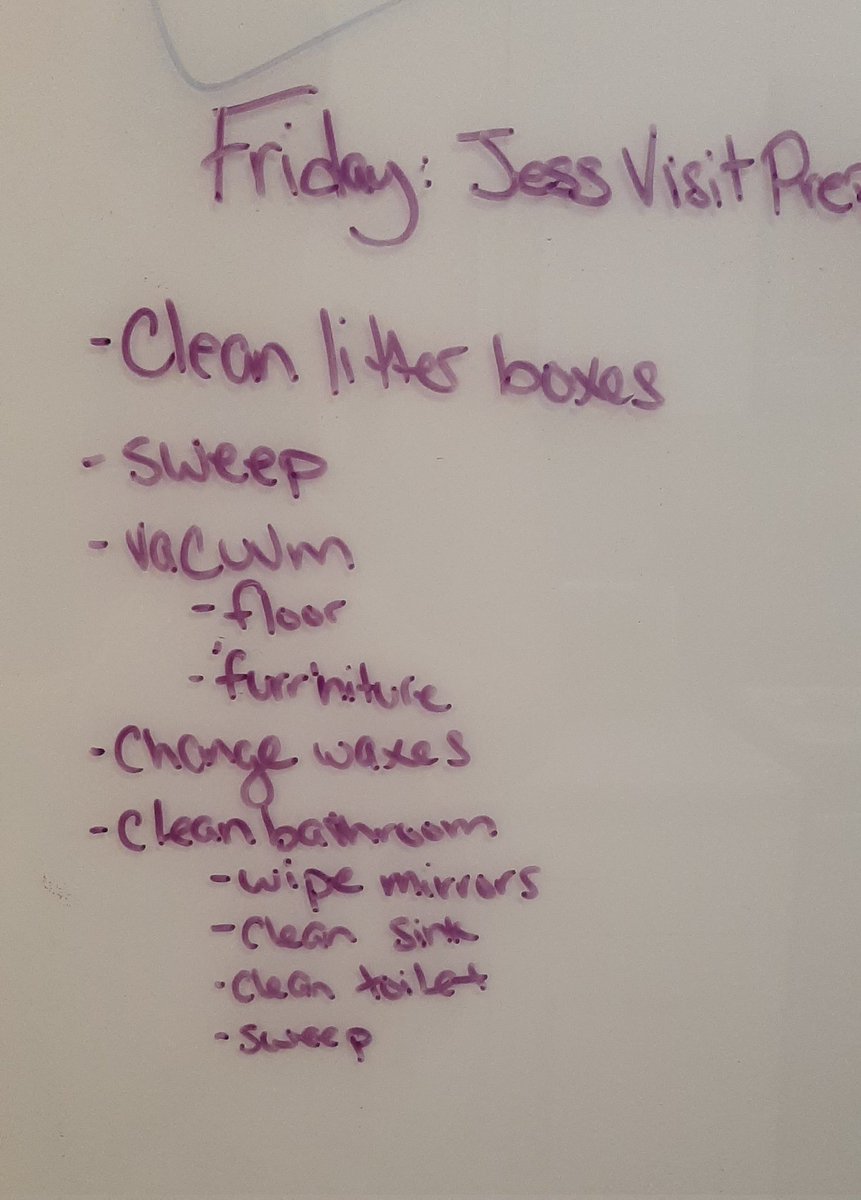 Bestie is coming over tomorrow. Gotta clean cuz she's allergic to cats. Putting my audio book on &amp; getting this list done!