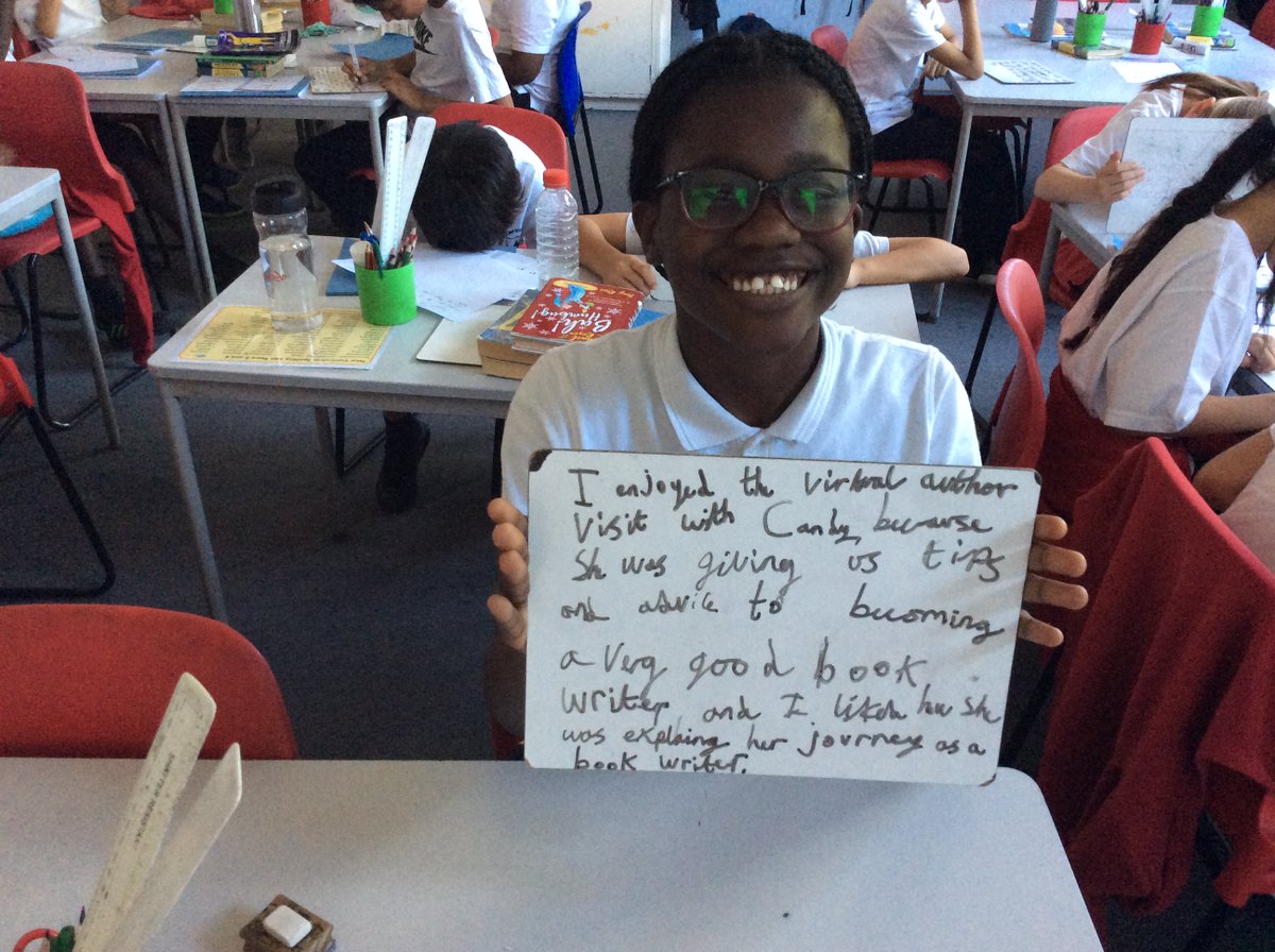 roechurch_sch's tweet photo. Year 5 thoroughly enjoyed the @Booktrust @candygourlay virtual author visit today! #booktrustrepresents #RCSReaders #WeLoveReading https://t.co/8WH3mWunOG