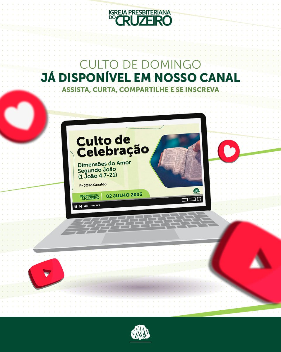 ipcruzeiro's tweet photo. Curta, salve e compartilhe nos stories.

Acesse o link abaixo para assistir a mensagem do Culto de Celebração do dia 02/07/2023
https://t.co/5F16meFuFB

#sermãoexpositivo #cultodecelebração #ipcruzeiro #ipconline #igrejaonline #ipb https://t.co/0tCmGYHlR5