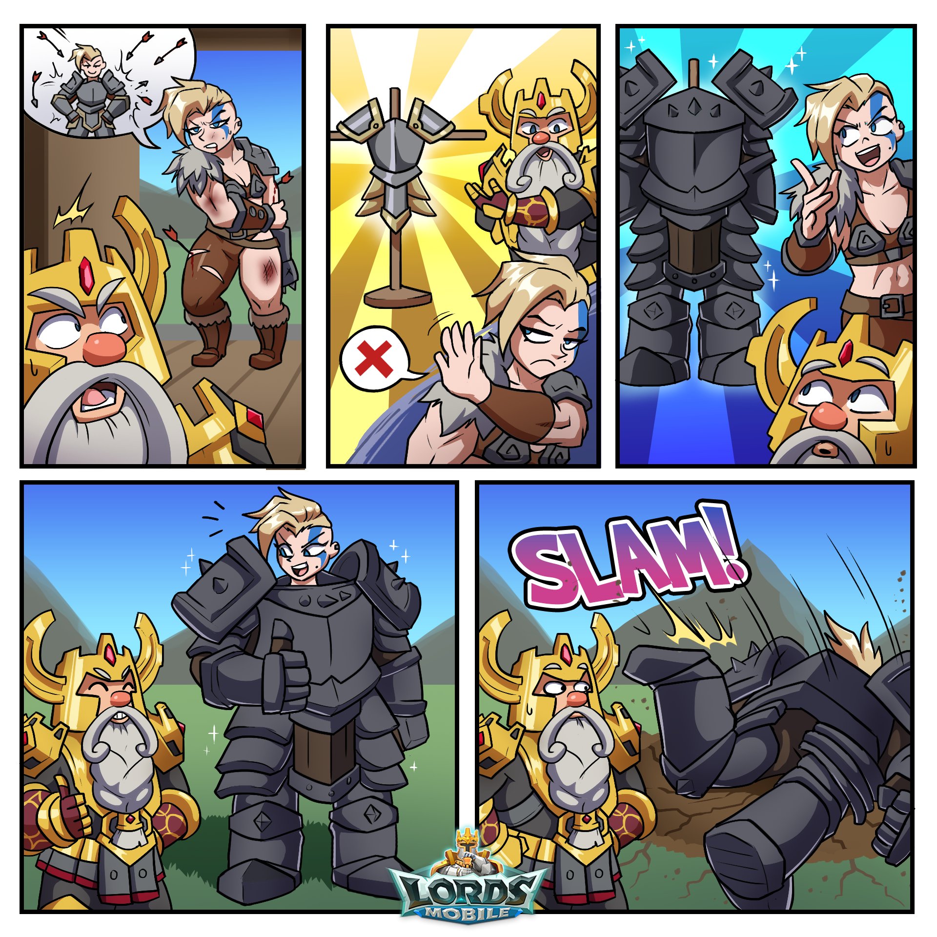 Lords Mobile on X: With great protection comes great responsibility, but  Berserker would probably grow into it! #lordsmobile #comic   / X