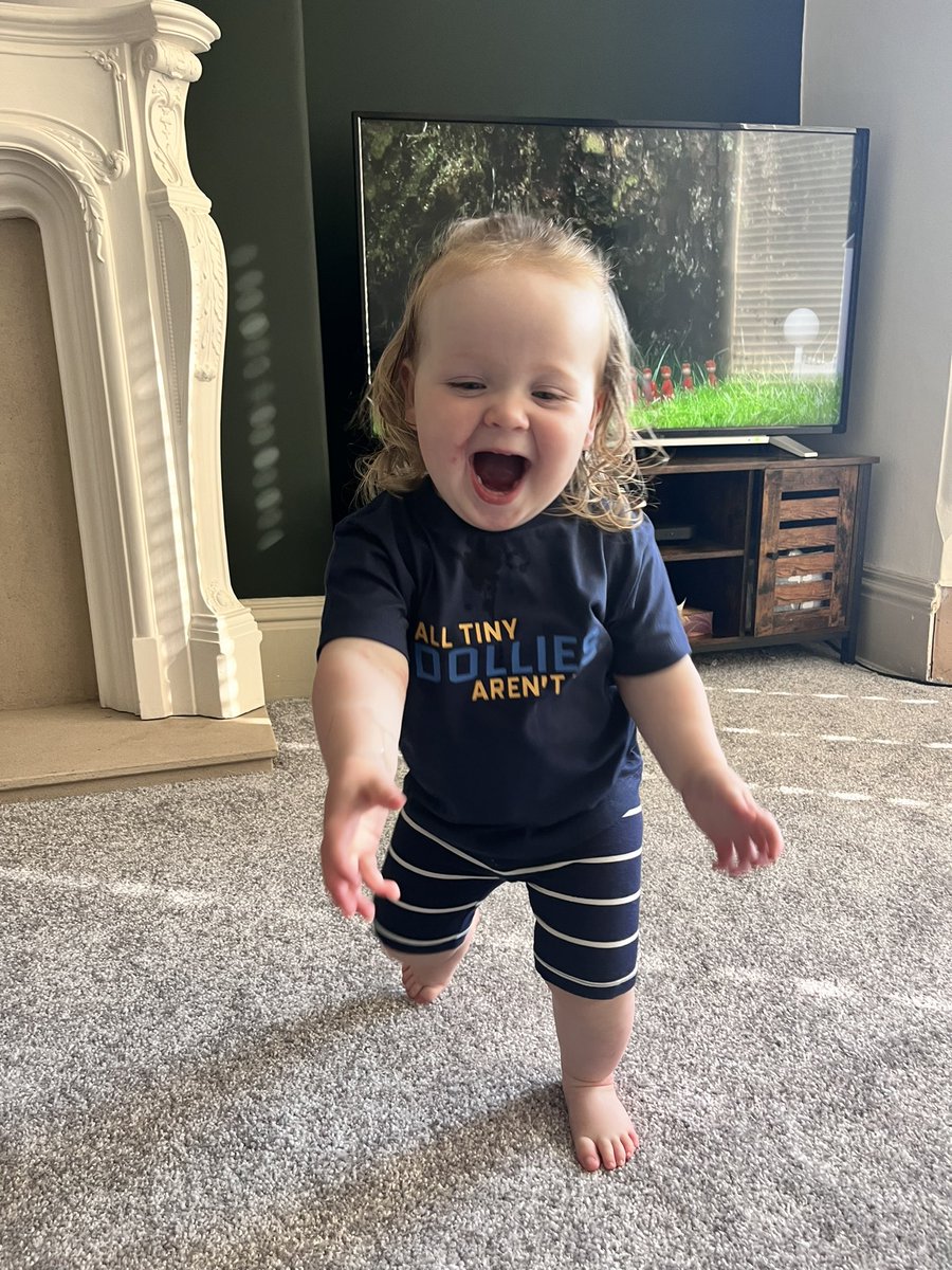 beckyacoleman's tweet photo. Somebody’s excited for the return of football tomorrow! #tinydolly https://t.co/4uArYH2i1L