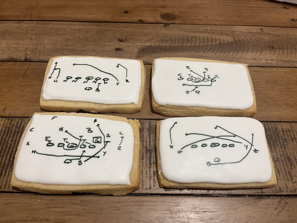 My Son’s first birthday party is Tomorrow so I decided to decorate his cookies with the best plays in football! #Bank’sFirstDown #RunPower #AirRaid