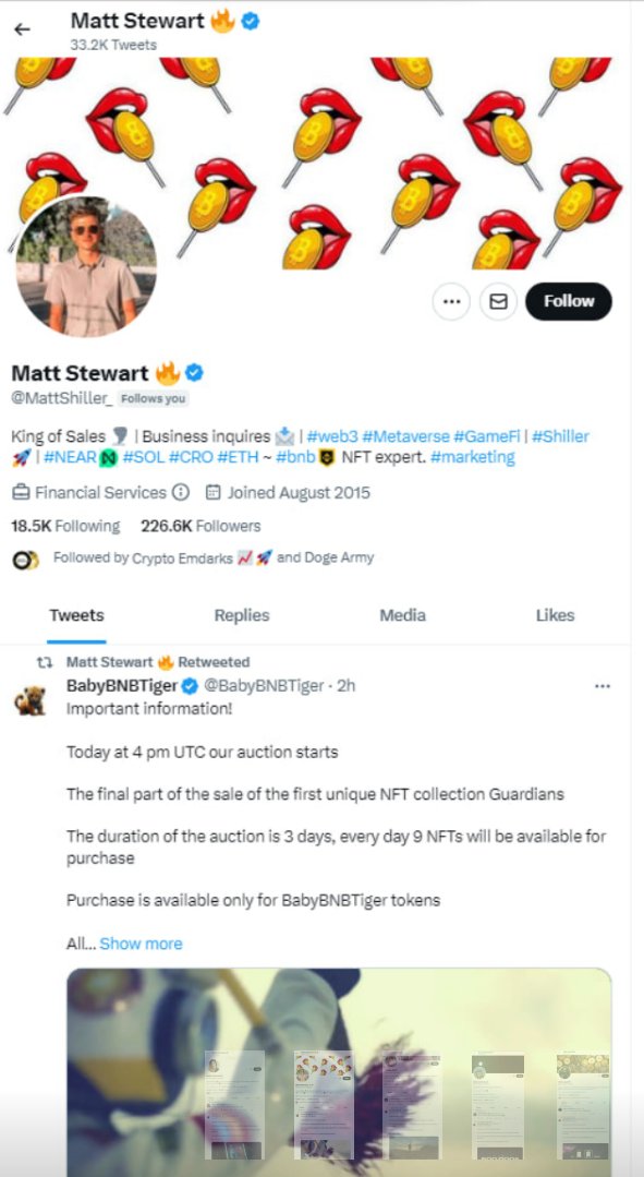 BabyBNBTiger's tweet photo. We are starting a new large-scale PR campaign ✅

We enter into partnerships with many influencers ✅

The moon is already so close ✅

You can buy tokens here
https://t.co/1SCGjS4gbu

How to Buy #BabyBNBTiger (BABYBNBTIGER) Guide
https://t.co/oQpxtNuE6O

📄| Contract: 0x5a04565ee1c90c84061ad357ae9e2f1c32d57dc6

 HIGHLIGHTS 
✅ | Experienced team
✅ | Strong community
✅ | Big Marketing
✅ | Active chart
✅ | Long term
✅ | Buybacks
✅ | NFT'S

 IMPORTANT LINKS 
➡️ | Marketplace
 https://t.co/wj3USktxS9
➡️ | Website
 https://t.co/DkCAtuKMVA
➡️ | Telegram
 https://t.co/gtX2HK5Eqk
➡️ | Twitter
 https://t.co/i4TUgSYy4P
➡️ | Chart
 https://t.co/Zol8MfKhjx
💎 | Potential  | x70 - x1000 |