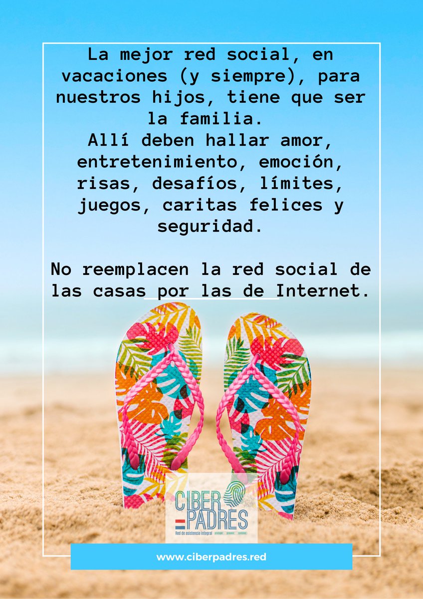 Mensaje de <a href="/RedCiberpadres/">Ciberpadres</a> en estas vacaciones.
