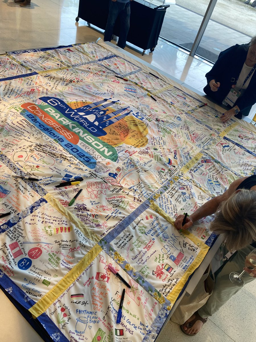 The tradition continues <a href="/WorldPDCongress/">WPC 2026</a> the signing of the quilt #wpc2023