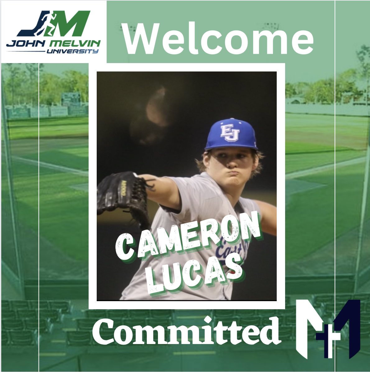 John Melvin University welcomes Cameron Lucas to the Millers Baseball program. 💙💚⚾️