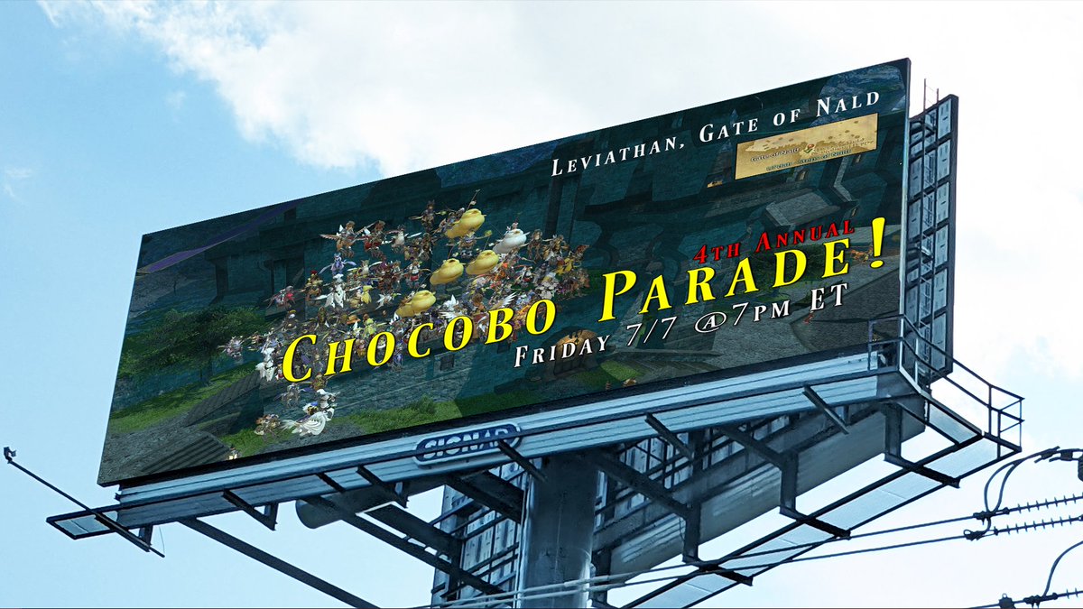 Today's the day! Happy birthday, Chocobo Knights! The 4th annual Founders' Week parade is tonight at 7pm ET/4pm PT. We hope to see you there!

#FFXIV #FFXIVevents #FoundersWeek2023