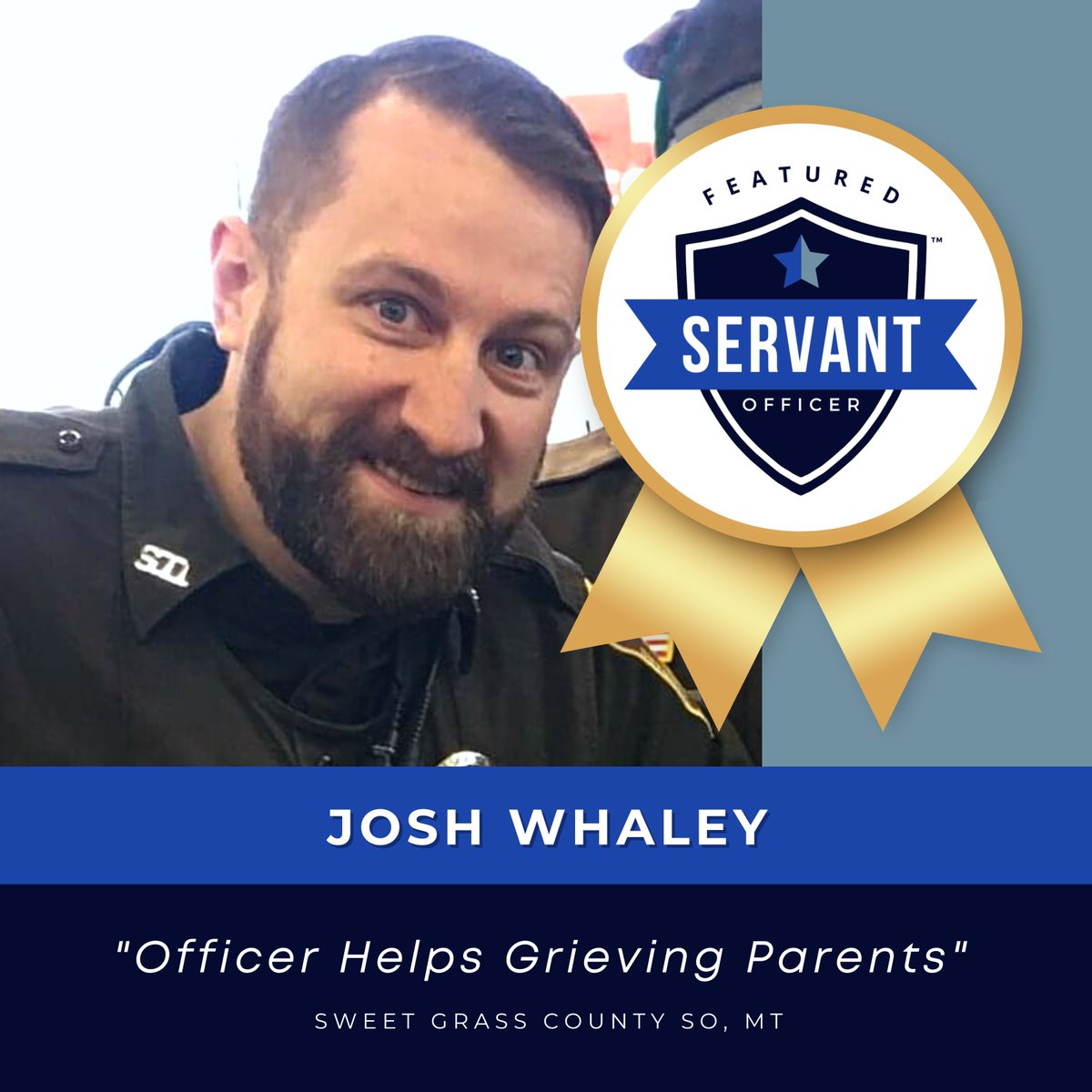 lhlnetwork's tweet photo. This week, we are featuring Josh Whaley with Sweet Grass County Sheriff's Office in Montana.

Go to (https://t.co/LmDMaHLwvf) to read the full story!

#servantofficer. #servant. #officer. #lawenforcement. #copsaregood. #sharethegood. #police. #policeofficer. #backtheblue. #cops. https://t.co/8zdzNfRAXL