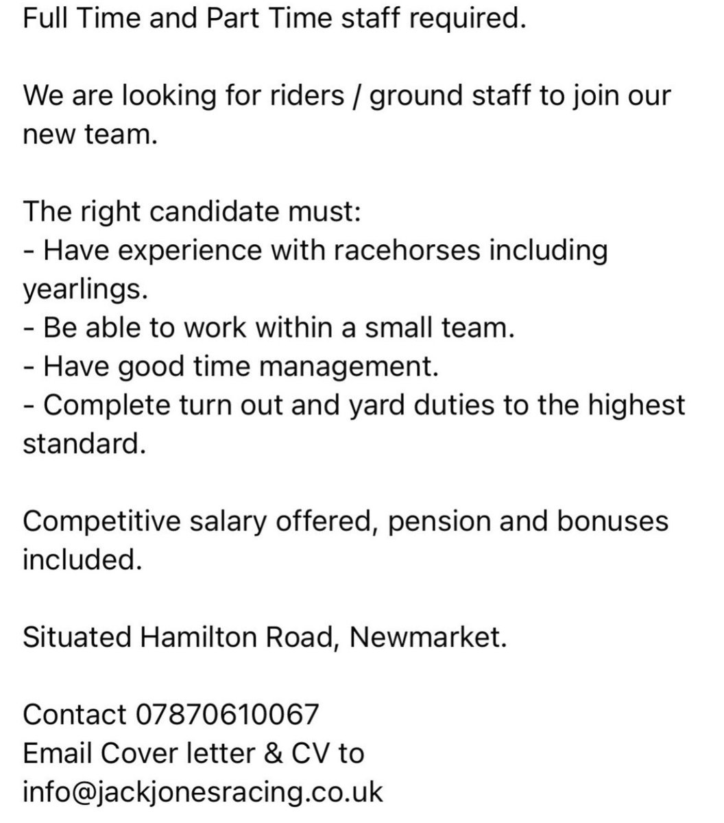 JackJonesRacing's tweet photo. Yard staff wanted, get in touch 📞 https://t.co/JY1YrYbhCk
