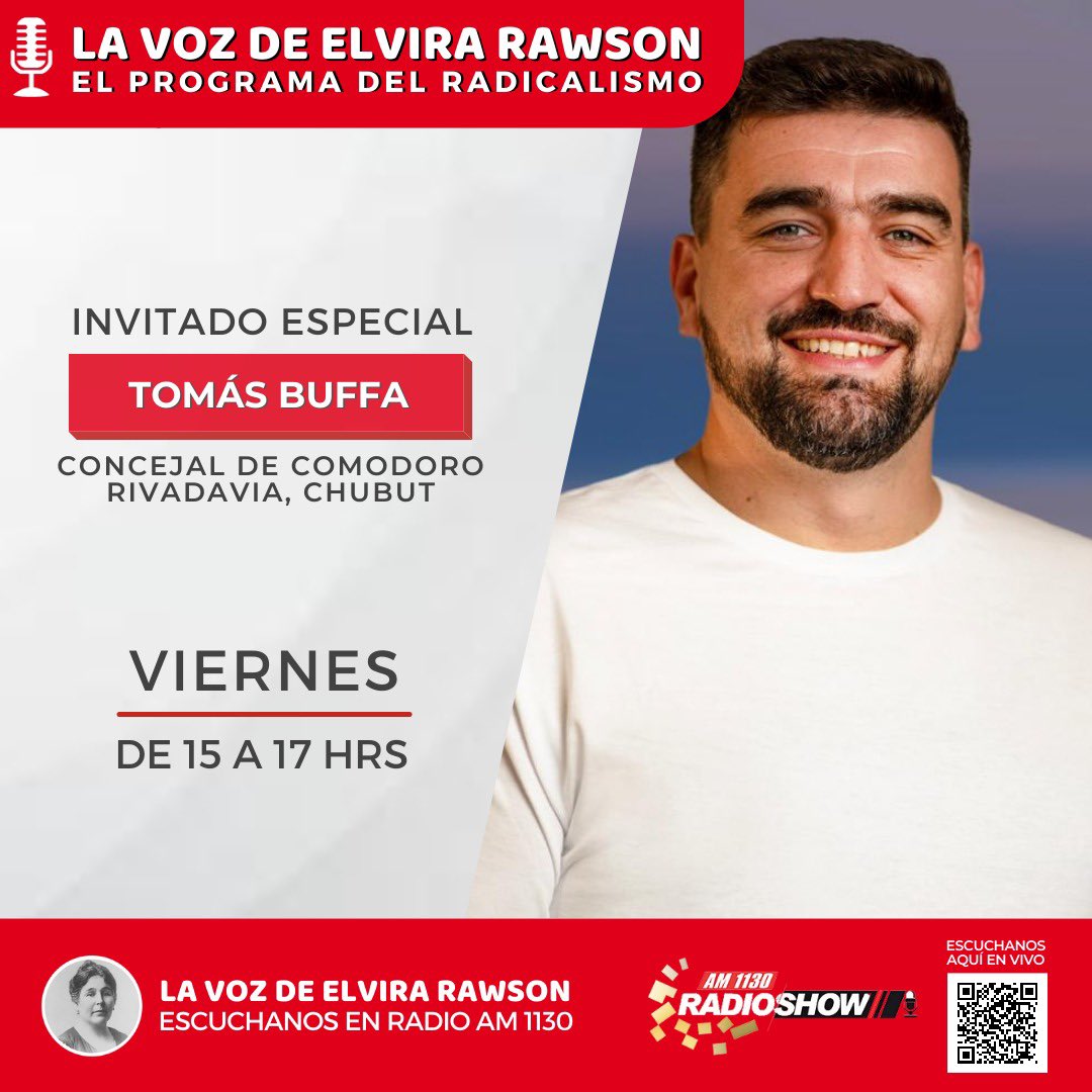 #Entrevista <a href="/tomasbuffaok/">Tomas Buffa</a> Concejal de Comodoro Rivadavia <a href="/ucrchubutcp/">UCR Chubut</a> <a href="/UCRNacional/">Unión Cívica Radical</a> 🇵🇱 Hablamos de la Situación del Radicalismo junto a <a href="/foti_hector/">hector foti</a> No te lo pierdas📻 en Internet 💻 👉am1130.com.ar 🔴  <a href="/UCRNacional/">Unión Cívica Radical</a> <a href="/marielacoletta/">Mariela Coletta</a> <a href="/ocampomartinBA/">Martín Ocampo</a> <a href="/hernan_najenson/">Hernan Najenson</a> 🇵🇱