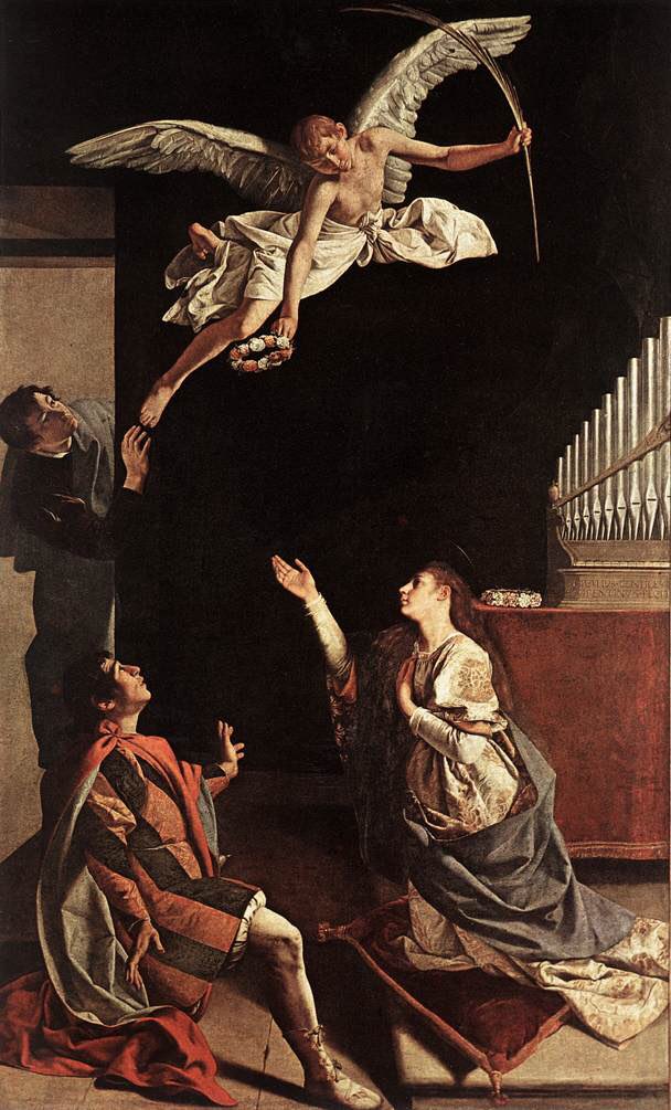 lastbreakofdawn's tweet photo. Vision of St. Cecilia. Orazio Gentileschi, circa 1620 https://t.co/tvz4g8G4fJ